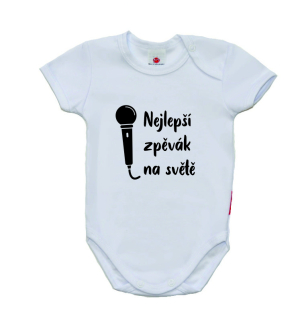 Kojenecké vtipné body Gama s krátkým rukávem, zpěvák