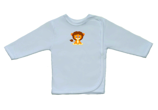 Bavlněná kojenecká košilka pro miminko, Gama, menší, sedící lev