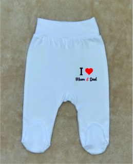Kojenecké polodupačky Gama bílé I love Mum and Dad