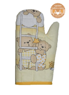 Kuchyňská chňapka Dětský svět béžový medvídek na žebříku