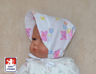 Kojenecká letní čepička Dětský svět karkulka medvídek s balónky