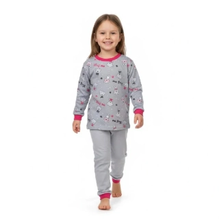 Dětské pyžamo Dětský svět šedé Hug me
