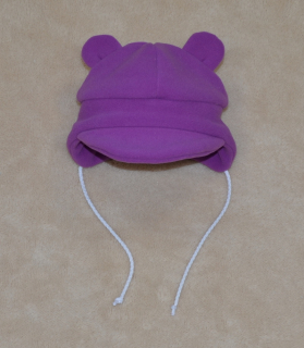 Dětská zimní čepička Dětský svět Baby Fleece s ouškama tmavě fialová
