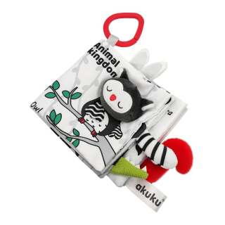 Dětská senzorická kontrastní knížka Akuku Animal Kingdom