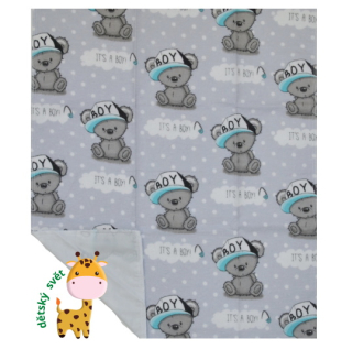 Nepromokavá flanelová podložka New baby šedé Boy