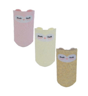 Kojenecké ponožky s 3D motivem NOVITI sova smetanová 0-6m