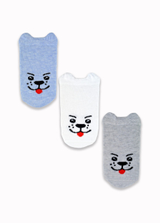 Kojenecké ponožky se 3D motivem NOVITI pejsek bílé 0-6m