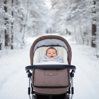 Zimní fusak do kočárku Dětský svět Classic II BERÁNEK melírovaný hnědý