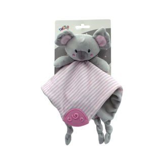 Plyšový usínáček Tulilo s kousátkem, šedorůžová koala