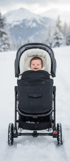 Zimní fusak do kočárku Dětský svět Classic II BERÁNEK černý