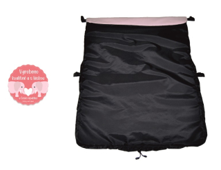 Nepadací deka do kočárku Dětský svět black/růžová