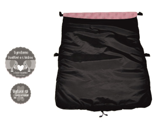 Nepadací deka do kočárku Dětský svět black/růžová minky