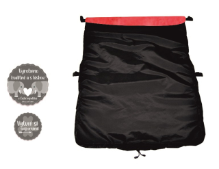 Nepadací deka do kočárku Dětský svět black/jahodová lama