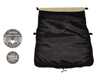 Nepadací deka do kočárku Dětský svět black/krémová lama