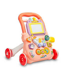 Dětské hrající edukační chodítko TOYZ ZOO růžové