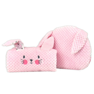 Souprava do kočárku Duetbaby, růžový zajíček