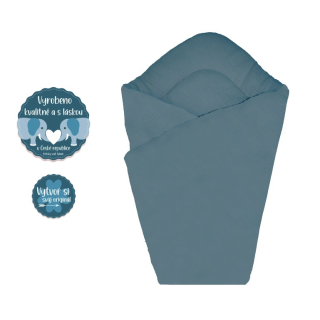 Mušelínová zavinovačka pro miminko Dětský svět tmavě modrá