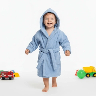 Dětský froté župan s kapucí Dětský svět modrý