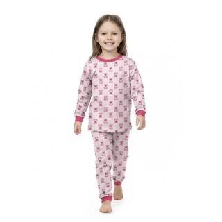 Dívčí pyžamo Dětský svět růžový medvídek na smetanovém podkladě
