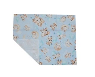 Nepromokavá flanelová podložka New baby Králíčci