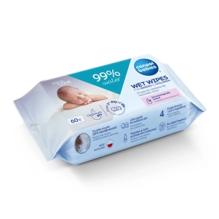 Canpol Babies dětské vlhčené ubrousky 99 % vody 60 ks – pro citlivou pokožku