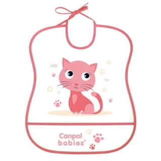Plastový bryndák Canpol Babies měkký CUTE ANIMALS kočička