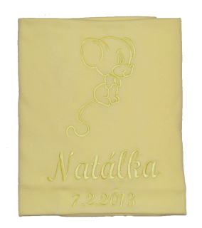 Dětská deka se jménem a datem narození Dětský svět DVOJITÁ 02