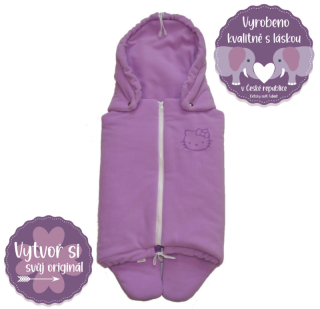 Zimní zavinovačka do autosedačky Dětský svět fleece fialová Hello Kitty