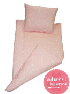 Dětské jersey povlečení do postýlky Dětský svět bavlněné MAKO měsíček