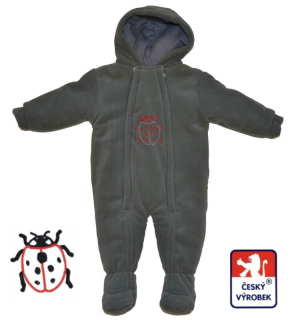 Dětská zimní kombinéza, Dětský svět, tmavě šedá s beruškou