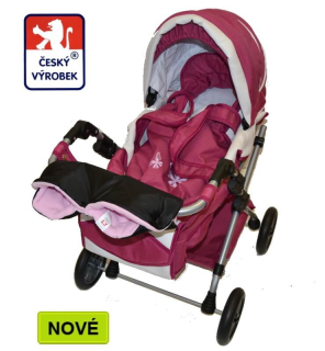 Rukávník na panenkový kočárek Dětský svět černorůžový