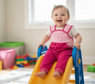 Dětské tepláky s laclem Dětský svět růžové s motýlkem