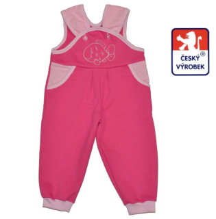 Dětské tepláčky zahradníky Dětský svět růžové s rybkou