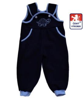 Dětské tepláky s laclem Dětský svět tmavě modré se želvičkou