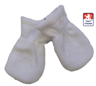 Dětské/kojenecké rukavičky s vločkou Dětský svět fleece, bílé