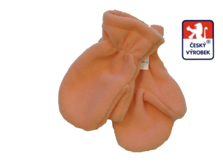Kojenecké rukavičky s palečkem Dětský svět, fleece, oranžové